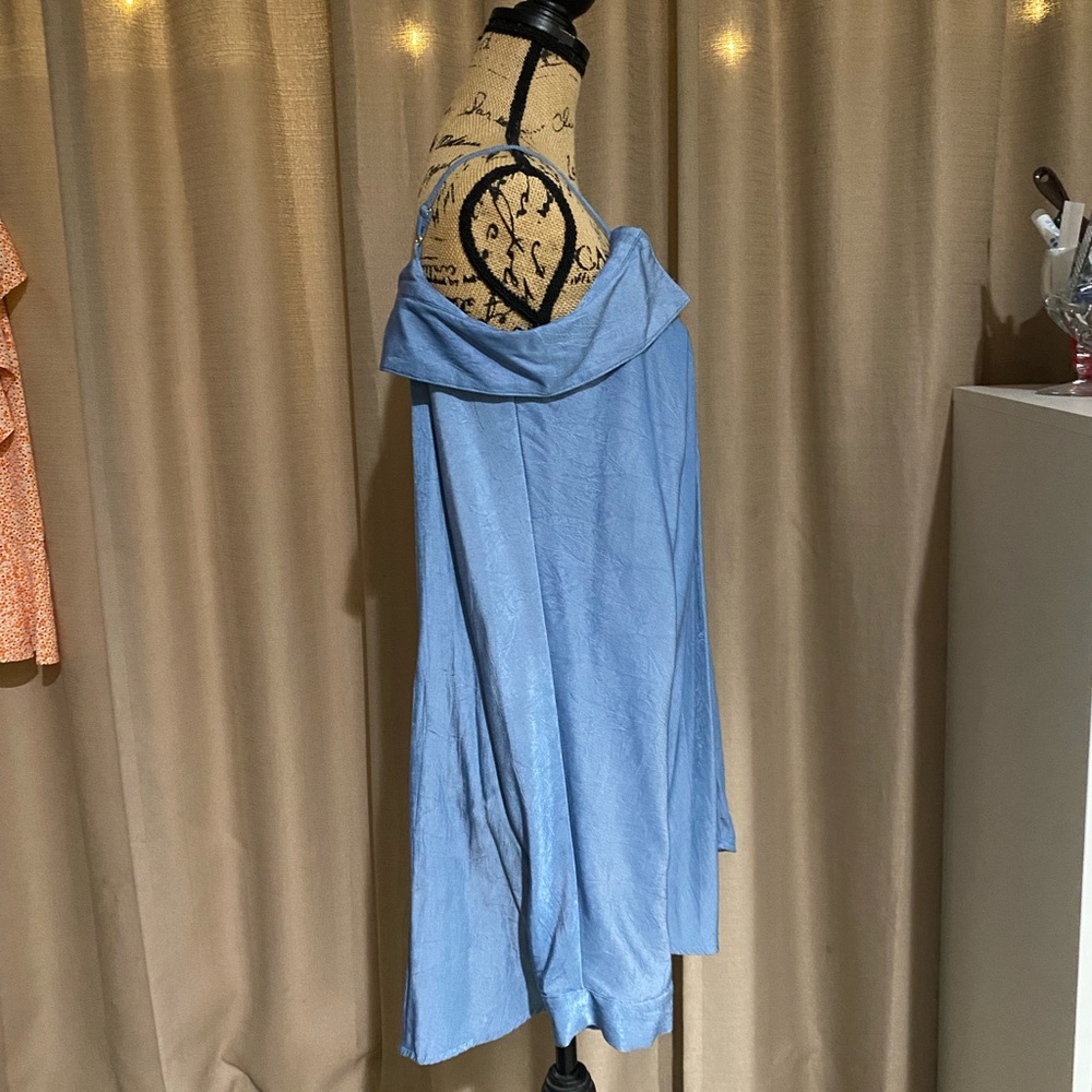 Off The Shoulder Button Up With Straps - image 3